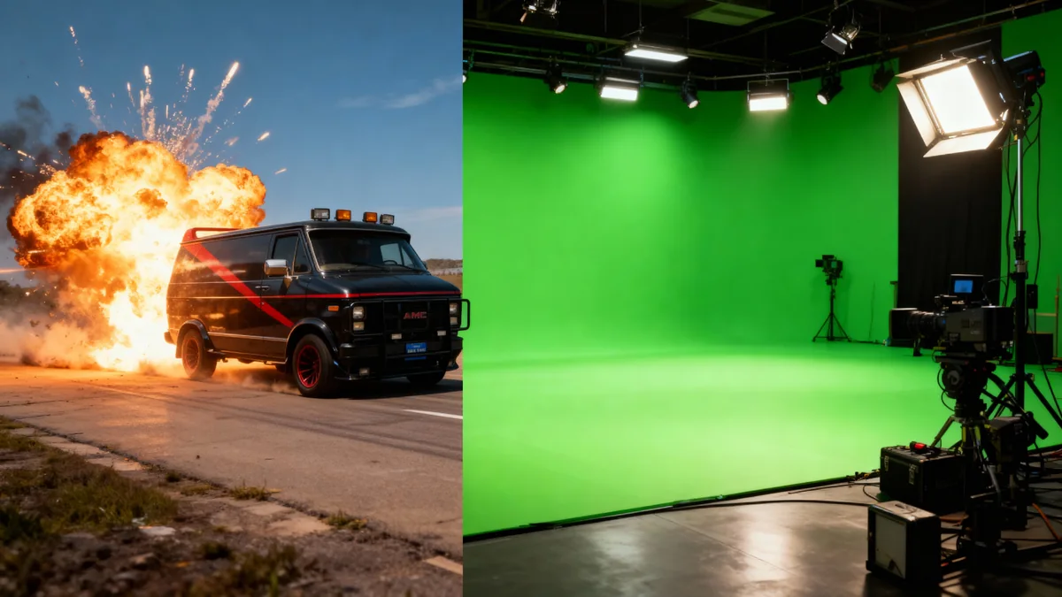 Filmset und digitale Studioumgebung