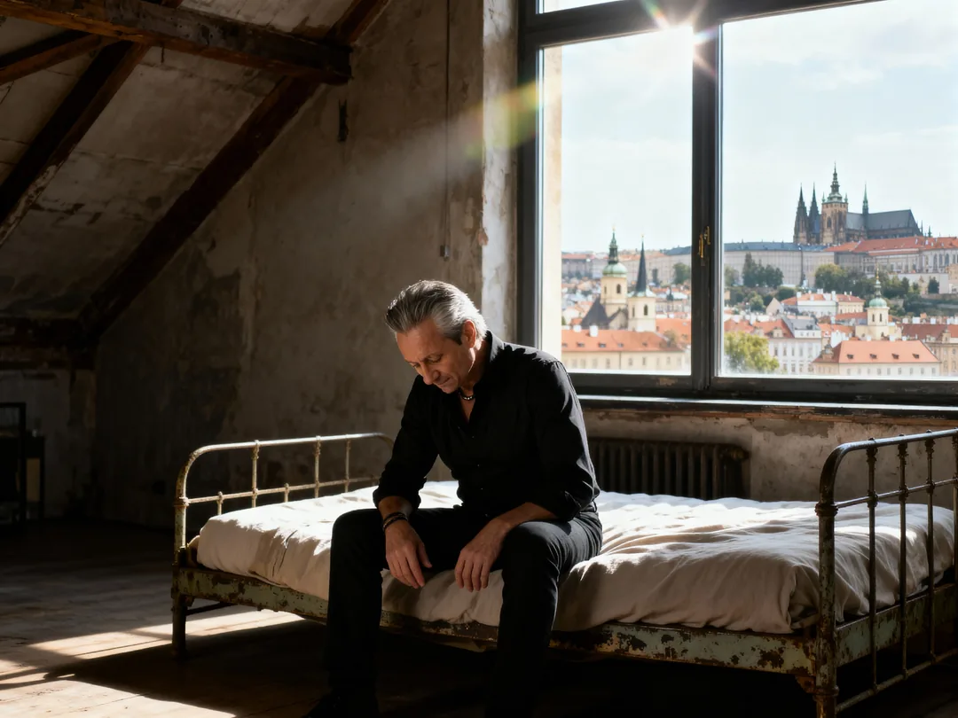 Atmosphärisches Künstlerporträt in einer Loft-Kulisse